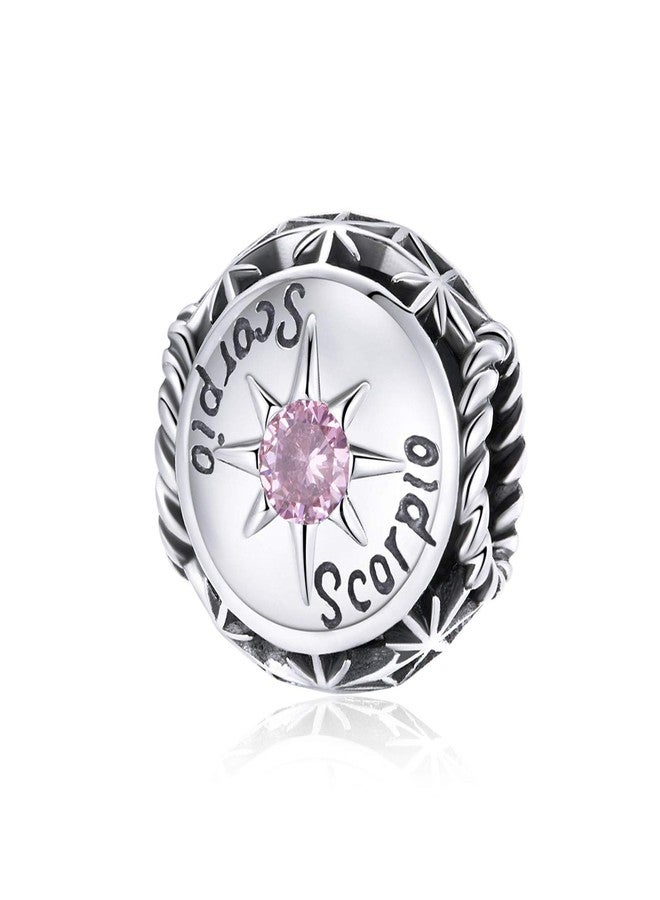 LAMOONY Scorpio Constellation Charm 925 Sterling Silver Birthstone Anniversary Love Lucky Family Christmas DIY for Pandora Charm Bracelet (Scorpio (10.24-11.22)) - Image 1